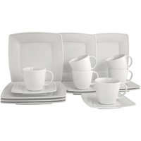 CreaTable Kaffeeservice Victoria weiß Porzellan 18 tlg. von CreaTable