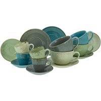 CreaTable Kaffeetassenset Nature Collection BUNT bunt Steinzeug 16 tlg. von CreaTable