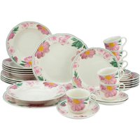 CreaTable Kombiservice Alba Rose bunt Porzellan 30 tlg. von CreaTable