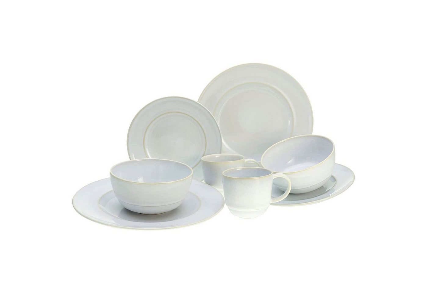 CreaTable Kombiservice CreaTable, 23669, Serie ANTIQUE offwhite, Geschirrset, Kombiservice 16 (16-tlg), 4 Personen, Steinzeug von CreaTable