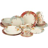 CreaTable Kombiservice Crimson multicolor Steingut 30 tlg. von CreaTable
