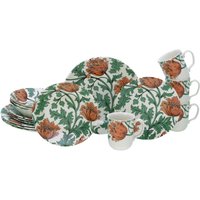 CreaTable Kombiservice Florentina rot Steingut 16 tlg. von CreaTable