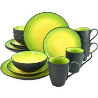 CreaTable Kombiservice HOT GREEN grün Steinzeug 16 tlg. von CreaTable