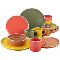 CreaTable Kombiservice INDIAN SUMMER multicolor Steingut 16 tlg. von CreaTable
