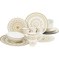 CreaTable Kombiservice MANDALA GOLD weiß Steinzeug 16 tlg. von CreaTable