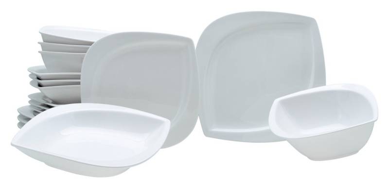 CreaTable Kombiservice Melbourne Creme Kombiservice 16-tlg (16-tlg), 4 Personen, Porzellan von CreaTable