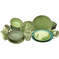 CreaTable Kombiservice Nature Collection Botanica grün Keramik 16 tlg. von CreaTable