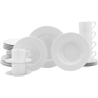 CreaTable Kombiservice Polo weiß Porzellan 30 tlg. von CreaTable