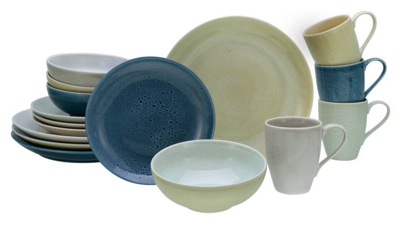 CreaTable Kombiservice Reactive Nordic Kombiservice 16-tlg (16-tlg), 4 Personen, Steinzeug von CreaTable