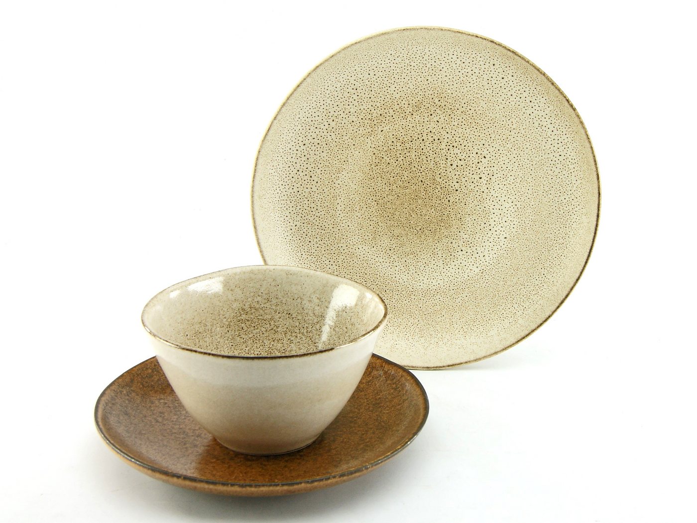 CreaTable Kombiservice Sahara Sand Kombiservice 3-tlg (3-tlg), 1 Personen, Steinzeug von CreaTable