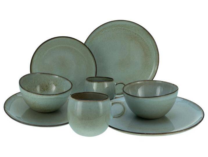 CreaTable Kombiservice Stone Town Grey Kombiservice 8-tlg (8-tlg), 2 Personen, Steinzeug, grau von CreaTable