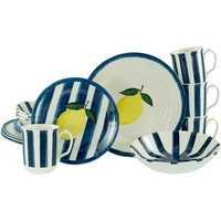 CreaTable Kombiservice Summer Stripes bunt Steingut 16 tlg. von CreaTable