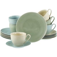CreaTable Kaffeeservice Valencia bunt Porzellan 18 tlg. von CreaTable
