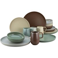 CreaTable Kombiservice uno NATURAL multicolor Steinzeug 16 tlg. von CreaTable