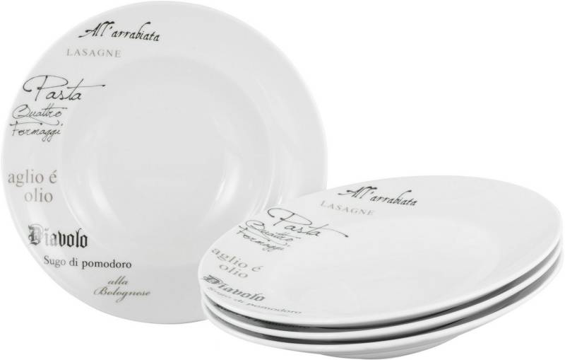CreaTable Pastateller Europa Gustoso, Pastateller 27 cm 4-tlg, (4 St), Vielseitig einsetzbar, Dezente Dekoranlage von CreaTable