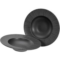 CreaTable Pastateller-Set Vesuvio schwarz Steinzeug H/D: ca. 6x27 cm von CreaTable