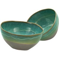 CreaTable Poke-Bowl-Set Basalt Bio olive Steinzeug H/D: ca. 9x18 cm von CreaTable