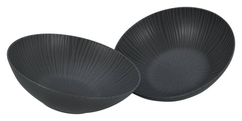 CreaTable Salatschüssel Vesuvio, Salatschüssel 24 cm 2er Set, Steinzeug, (Set, 2-tlg), Seidenmatte Spezialglasur, Ausdruckstarkes Relief von CreaTable
