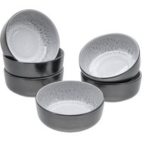 CreaTable Schalen-Set Nordic Fjord Frost grau Steinzeug D: ca. 15,5 cm von CreaTable
