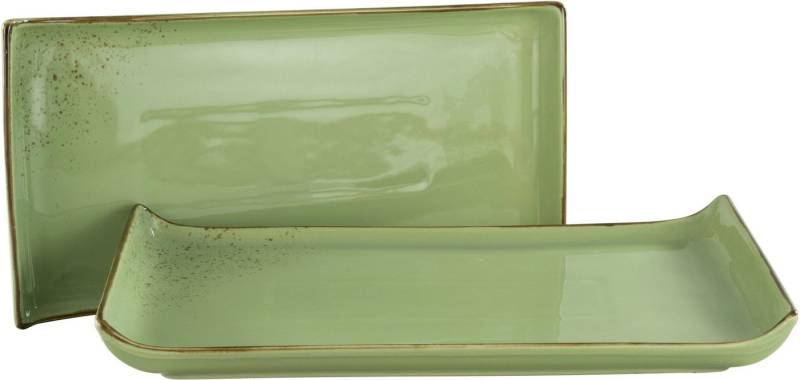 CreaTable Servierplatte Nature Collection, Steinzeug, (Set, 2-tlg), Servier Set, 33x16,5 cm von CreaTable