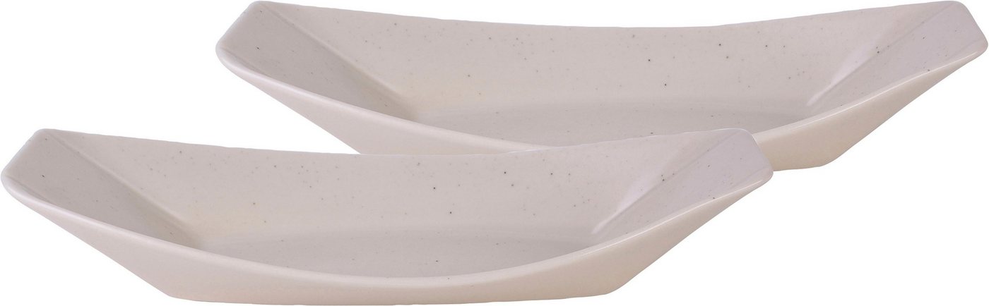 CreaTable Servierschale Boat, Steinzeug, (Set, 2-tlg), Snackschale, Topaktueller „Streat Food“ Trend von CreaTable