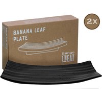 CreaTable Servierset Streat Banana Leaf schwarz Steingut von CreaTable