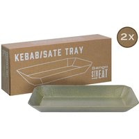 CreaTable Servierset Streat Tray Kebab/Satay grün Steinzeug von CreaTable