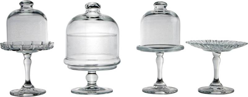 CreaTable Servierteller Mini Patisserie-Set, Glas, (4-tlg), Servierset von CreaTable