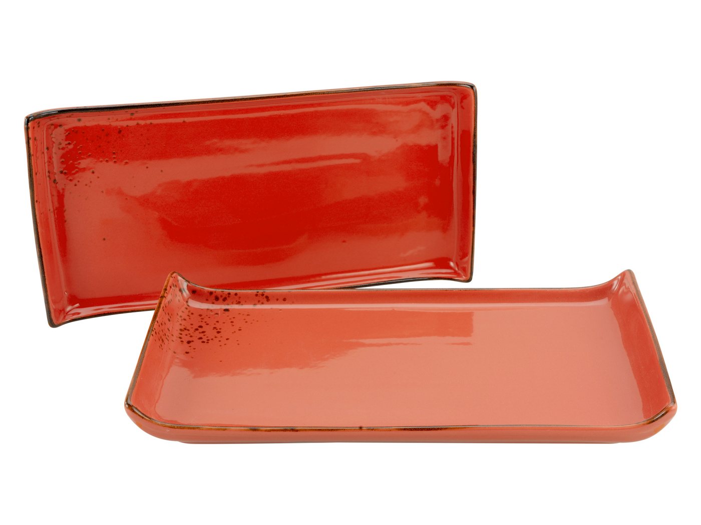 CreaTable Servierteller Nature Collection Red Barbecueplatte 2-tlg, Steinzeug, (2-tlg., 2 BBQ Platten) von CreaTable