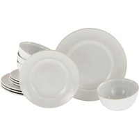 CreaTable Tafelservice ANTIQUE sand Steinzeug 12 tlg. von CreaTable