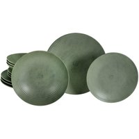 CreaTable Tafelservice Catania Eukalyptus grün Steinzeug 12 tlg. von CreaTable