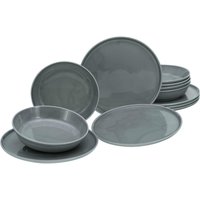 CreaTable Tafelservice Chef Collection grau Porzellan 12 tlg. von CreaTable