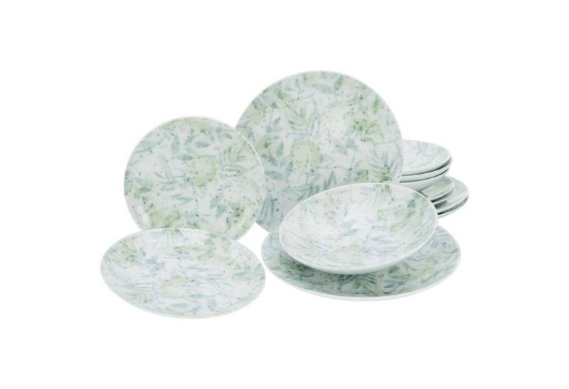 CreaTable Tafelservice CreaTable, Serie Tropical - Serie Home, Geschirrset, Teller Set 12 te, 4 Personen, Porzellan von CreaTable