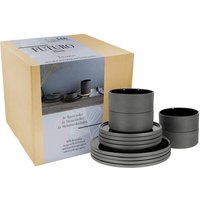 CreaTable Tafelservice Futuro schwarz Steinzeug 12 tlg. von CreaTable