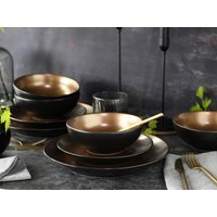 CreaTable Tafelservice GLAMOUR gold Steinzeug 12 tlg. CreaTable Tafelservice GLAMOUR gold Steinzeug 12 tlg. von CreaTable
