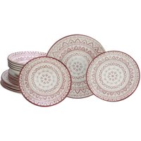CreaTable Tafelservice Mexico rot Steingut 18 tlg. von CreaTable