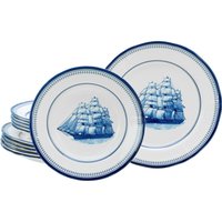 CreaTable Tafelservice Segelschiff blau Steingut 12 tlg. von CreaTable