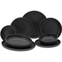 CreaTable Tafelservice Uno Black schwarz Steinzeug 8 tlg. von CreaTable