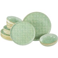 CreaTable Tafelservice Uno Emiliana grün Steinzeug 12 tlg. von CreaTable