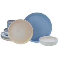 CreaTable Tafelservice Uno Nordic bunt Steinzeug 12 tlg. von CreaTable