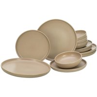 CreaTable Tafelservice Uno sand Steinzeug 12 tlg. von CreaTable