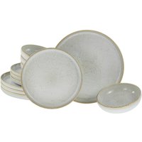 CreaTable Tafelservice Uno weiß Steinzeug 12 tlg. von CreaTable