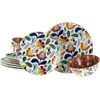 CreaTable Teller-Set Folklore bunt Steinzeug von CreaTable