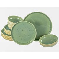 CreaTable Teller-Set Uno Romana grün Steinzeug von CreaTable