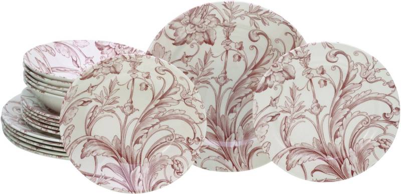 CreaTable Teller-Set Venecia, Tellerset 18-tlg (18-tlg), 6 Personen, Steingut, Traditionell, Nostalgie von CreaTable
