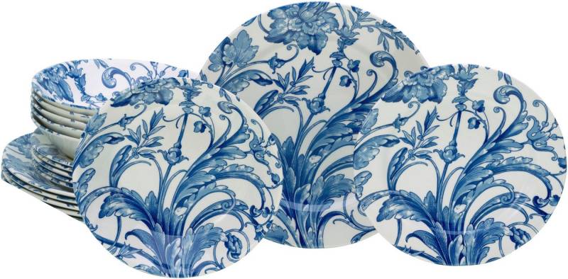 CreaTable Teller-Set Venecia, Tellerset 18-tlg (18-tlg), 6 Personen, Steingut, Traditionell, Nostalgie von CreaTable