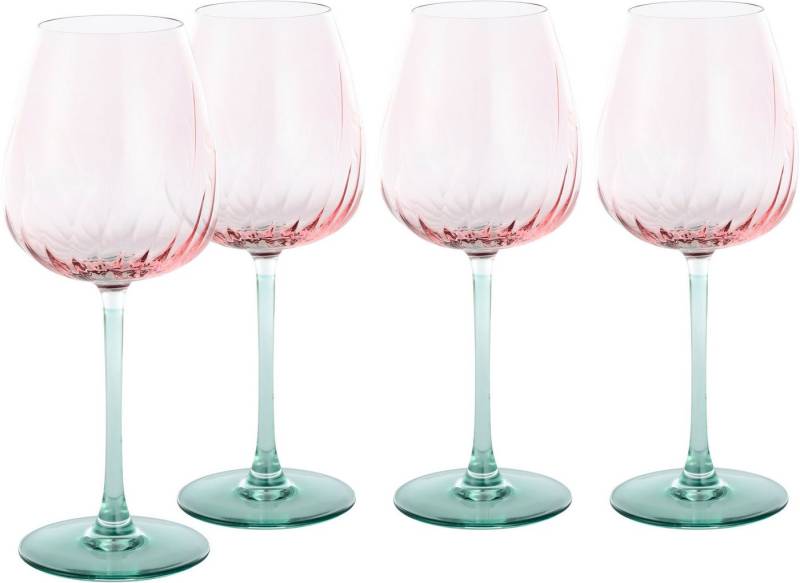 CreaTable Weinglas Swirly Spring, Weingläser-Set, 4-tlg., Glas, Rillen Relief, Modern, Sommerlich, Leicht CreaTable Weinglas Swirly Spring, Weingläser-Set, 4-tlg., Glas, Rillen Relief, Modern, Sommerlich, Leicht von CreaTable
