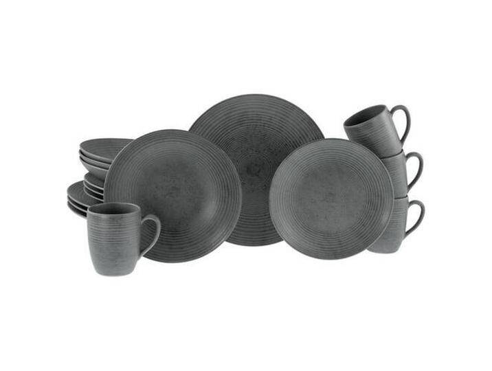 Creatable KOMBISERVICE, Anthrazit, Keramik, 16-teilig, 300 ml, Essen & Trinken, Geschirr, Geschirr-Sets, Kombiservice von CreaTable