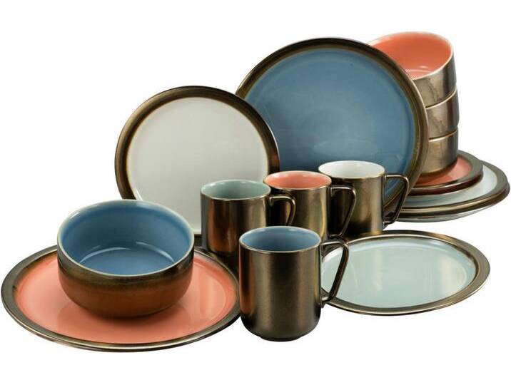Creatable KOMBISERVICE, Mehrfarbig, Keramik, 16-teilig, 330 ml, Essen & Trinken, Geschirr, Geschirr-Sets, Kombiservice von CreaTable