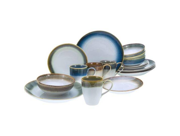 Creatable KOMBISERVICE CASCADE, Mehrfarbig, Keramik, 16-teilig, 300 ml,400 ml, 31x33x34 cm, Essen & Trinken, Geschirr, Geschirr-Sets, Kombiservice von CreaTable